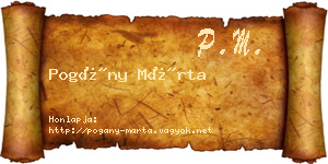 Pogány Márta névjegykártya